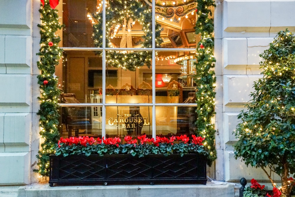The Carousel Bar is all dressed up for the holidays.