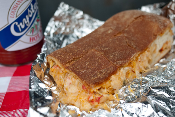 Delicious, cheese-filled crawfish bread is one of the most popular dishes at Jazz Fest. (Photo courtesy Flickr user Pim Techamuanvivit)