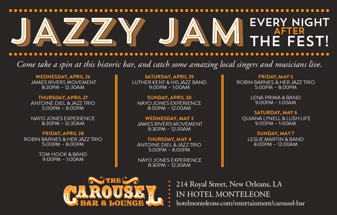 Hotel Monteleone's Jazzy Jam Treats Jazz Fest Revelers